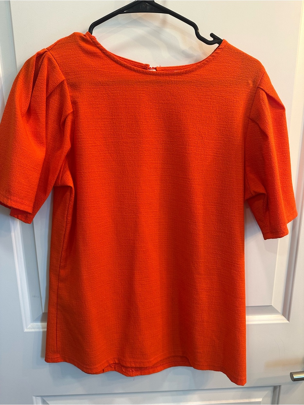 Amazon Women's Bright Orange Textured Short-Sleeve Tunic